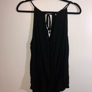 Black surplice bodysuit